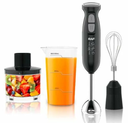Mélangeur A Main RAF 4 en 1 – Lame en Acier Inoxydable – 800W – 600ml