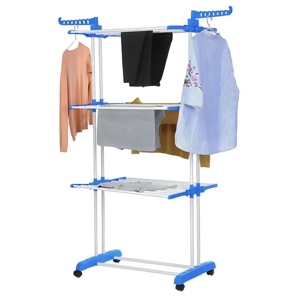 Séchoir à Linge Pliable Grand Modèle capacité 40kg A 3 Niveaux - Bleu – Image 4