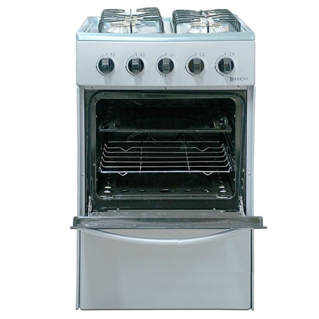 Cuisinière à gaz INNOVA - 4 feux - IN50GS - 50 X 50 cm - Noir/Gris - 6 Mois – Image 3