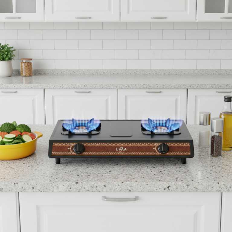 Plaque à Gaz EVAA 2 Foyers - Modèle EVP-010 | Design Élégant & Aluminium Haute Qualité - garantie 6 mois – Image 5