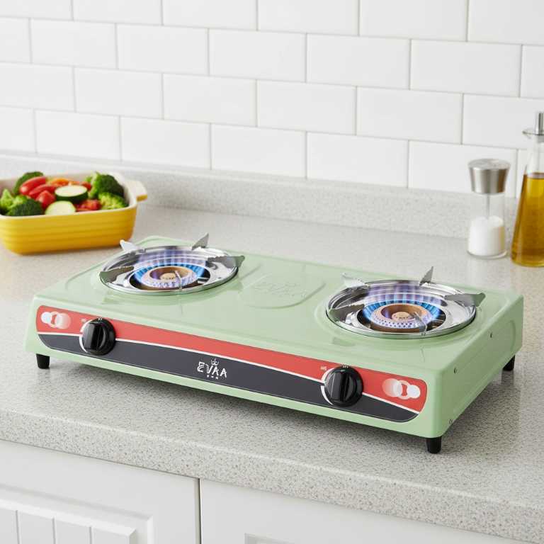 Plaque à Gaz EVAA 2 Foyers - Couleur Turquoise | Design Unique & Tendance - garantie 6 mois – Image 5