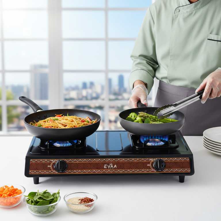 Plaque à Gaz EVAA 2 Foyers - Modèle EVP-010 | Design Élégant & Aluminium Haute Qualité - garantie 6 mois – Image 4