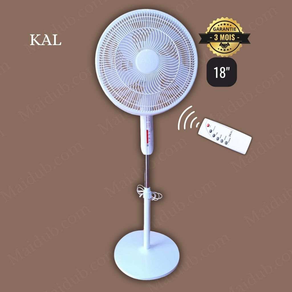 Ventilateur télécommandé KAL F5 silencieux blanc - garantie 3 mois