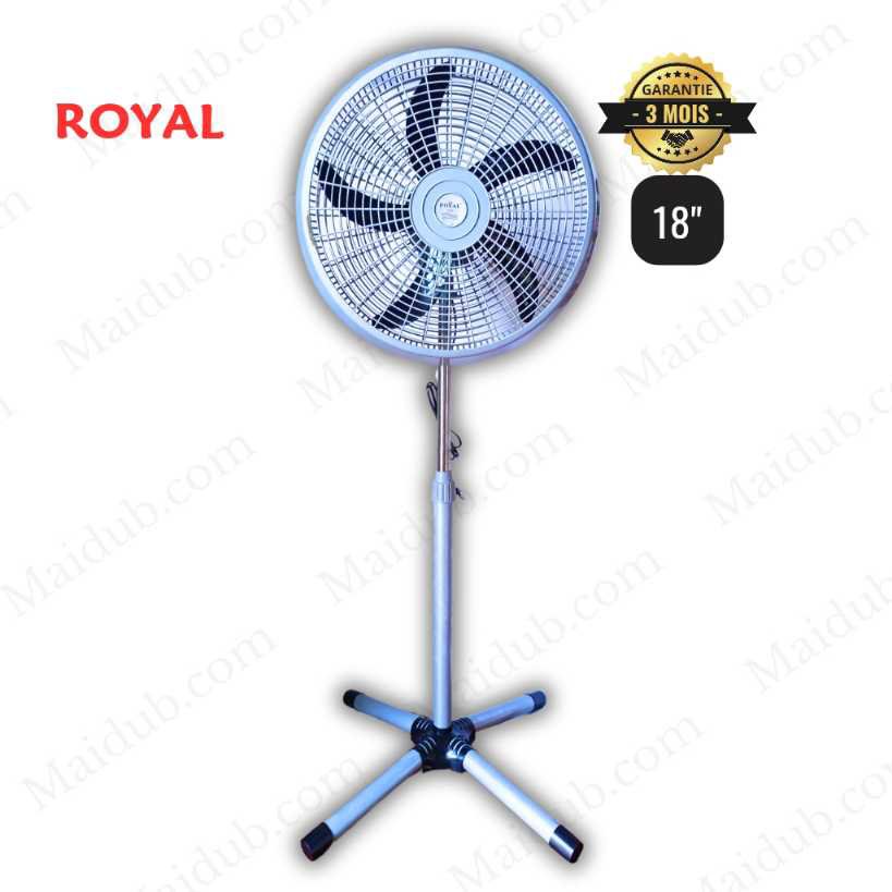 Ventilateur pieds croisés - Royal EVAA - Gris-Noir - garantie 3 mois