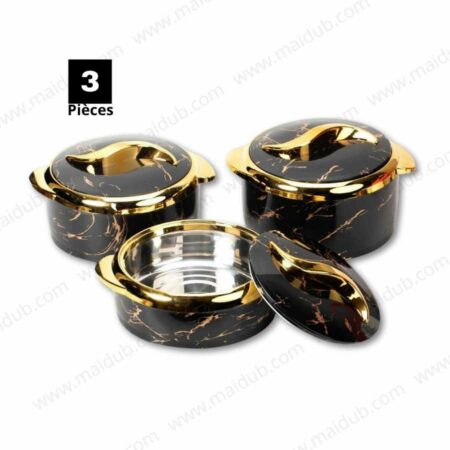 Assiettes thermos GOLDEN TOUCH – intérieur en inox – Noir