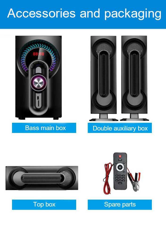 Woofer ND-918, Système de haut parleur pour maison, 6 mois de garantie – Image 2