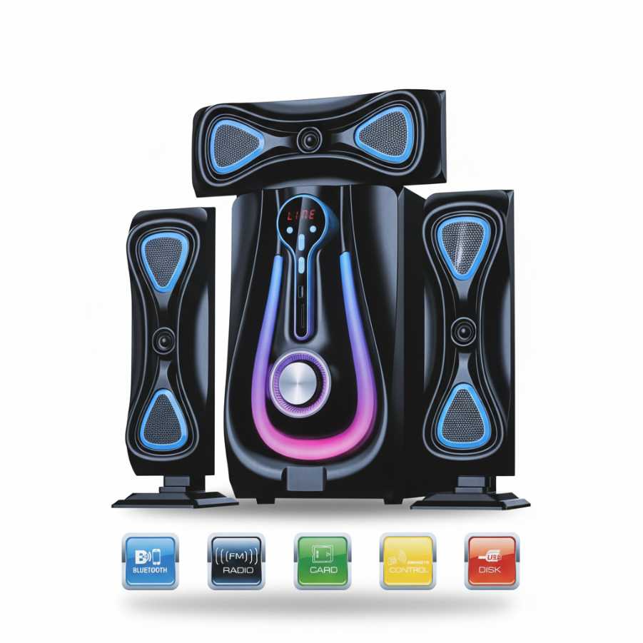 Woofer ND-923, Système de haut parleur pour maison, 3.1CH Subwoofer Home, 6 mois de garantie