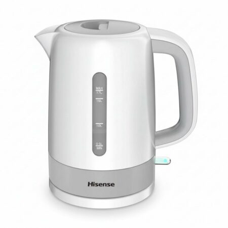 Bouilloire électrique Hisense 1,7 L - modèle H17KWES1 - 2200 W - Plastique avec filtre amovible - Blanc - Garantie 3 mois